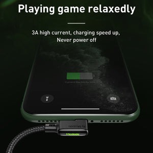 90° Elbow LED Fast Charging USB Cable Charger for iPhone