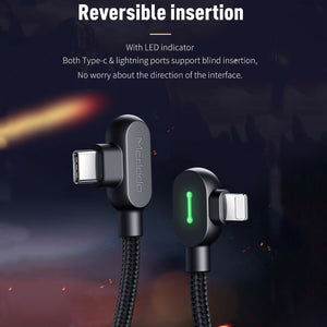 Mcdodo 90° Elbow Type-C Lightning PD Fast Charge Cable for iPhone