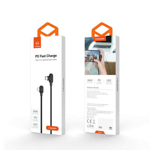 Mcdodo 90° Elbow Type-C Lightning PD Fast Charge Cable for iPhone