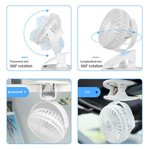 4 inch Electric USB Rechargeable Battery Clip On Desk Portable Mini Cooling Fan