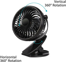 Load image into Gallery viewer, 4 inch Electric USB Rechargeable Battery Clip On Desk Portable Mini Cooling Fan