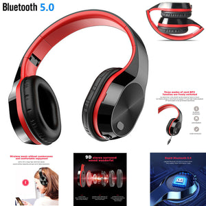 Foldable Stereo Bass Wireless Bluetooth Headphones Earphones Headset+Audio Cable