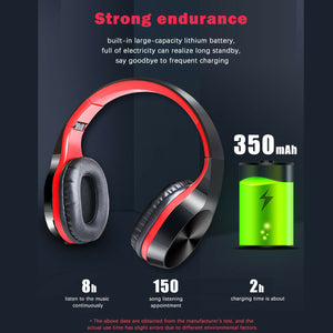 Foldable Stereo Bass Wireless Bluetooth Headphones Earphones Headset+Audio Cable