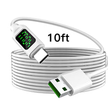 Load image into Gallery viewer, USB C Charger with LED Display, A to Type C Charging Cable Fast Charge for Samsung Galaxy