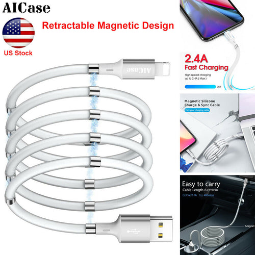 Magnetic 8Pin USB Fast Charging Data Cable Charger for iPhone 12 11 XR XS 8 7 6s