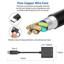 Load image into Gallery viewer, 2 in 1 Adapter USB C to 3.5mm Splitter AUX Headphone Jack Cable