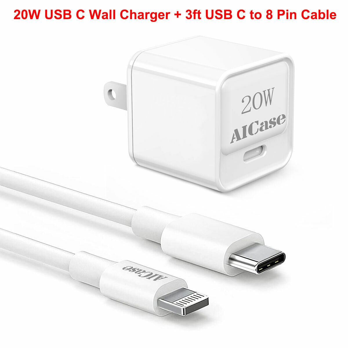 iPhone Fast Charger 20W PD Power Adapter with USB-C to iPhone