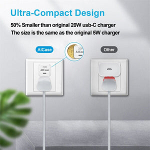 iPhone Fast Charger 20W PD Power Adapter with USB-C to iPhone Cable Charger Cord