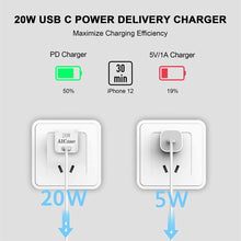 Load image into Gallery viewer, iPhone Fast Charger 20W PD Power Adapter with USB-C to iPhone Cable Charger Cord