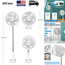 Load image into Gallery viewer, Portable 7&quot; Fan Adjustable Head Shaking Clip Stand Rechargeable Air Cooling Fan