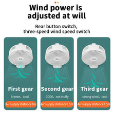 Load image into Gallery viewer, Portable 7&quot; Fan Adjustable Head Shaking Clip Stand Rechargeable Air Cooling Fan