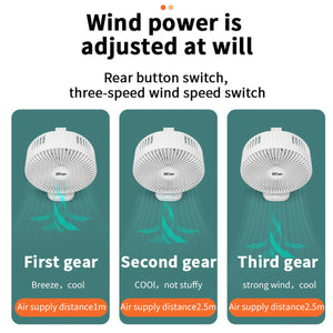Portable 7" Fan Adjustable Head Shaking Clip Stand Rechargeable Air Cooling Fan
