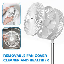 Load image into Gallery viewer, Portable 7&quot; Fan Adjustable Head Shaking Clip Stand Rechargeable Air Cooling Fan