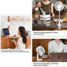Load image into Gallery viewer, Portable 7&quot; Fan Adjustable Head Shaking Clip Stand Rechargeable Air Cooling Fan