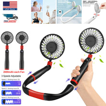 Load image into Gallery viewer, 2in1 Detachable Handheld Neck Fan Portable Adjustable Digital Outdoor AirCooling