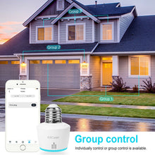Load image into Gallery viewer, 2xWiFi Smart Light Bulb E26/E27 Lamp Socket Adapter Works with Alexa Google Home