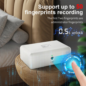 Portable Fingerprint Storage Box Cash Medicine Jewelry Security Safe Lock Box