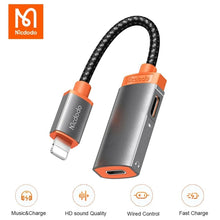 Load image into Gallery viewer, Dual 8 Pin Earphone Audio Adapter Splitter Charger Cable for iPhone 13/12/11/X/8