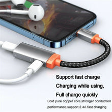 Load image into Gallery viewer, Dual 8 Pin Earphone Audio Adapter Splitter Charger Cable for iPhone 13/12/11/X/8