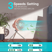 Load image into Gallery viewer, Portable Rechargeable LED Fan Travel Camping Air Cooling 4 Gear Wind with Tripod