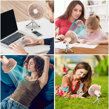Load image into Gallery viewer, Portable Rechargeable LED Fan Travel Camping Air Cooling 4 Gear Wind with Tripod