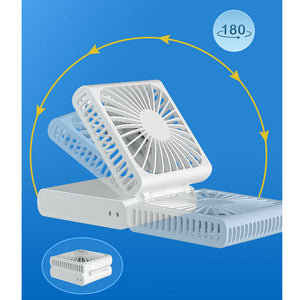 Foldable Mini Fan Handheld Cooling Stand Fans and  3000mAh Battery Power Bank