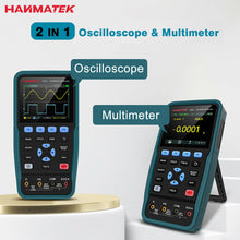 Load image into Gallery viewer, HANMATEK 2 Channel 2 IN 1 Digital Handheld Oscilloscope Multimeter Tester 50MHz