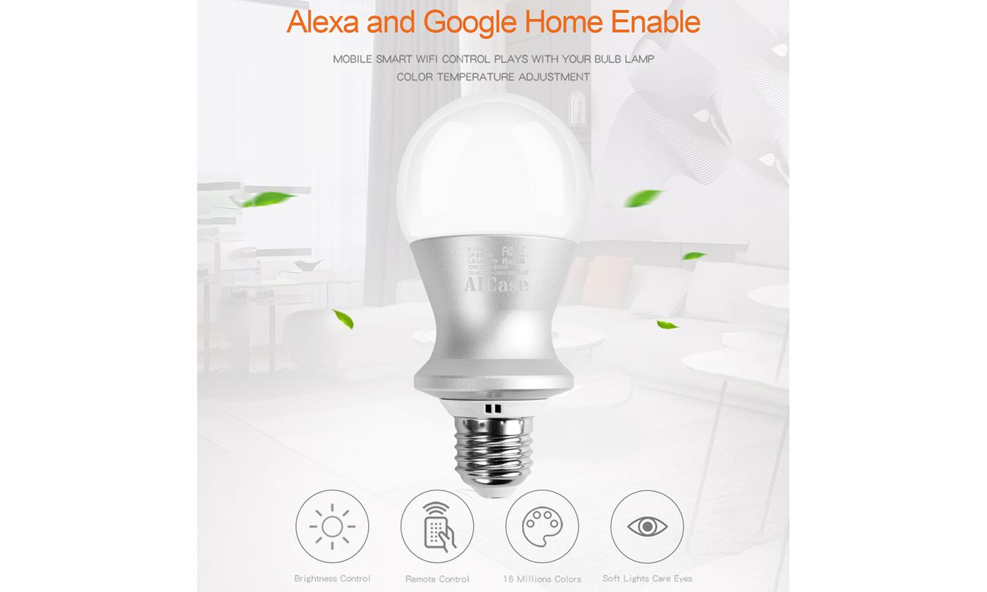 Ampoule LED Connectée, pour Maison, Lampe Intelligente, E27, Tuya, RGBCW,  Wifi, 220 V, 9 W, Alexa , googlehome
