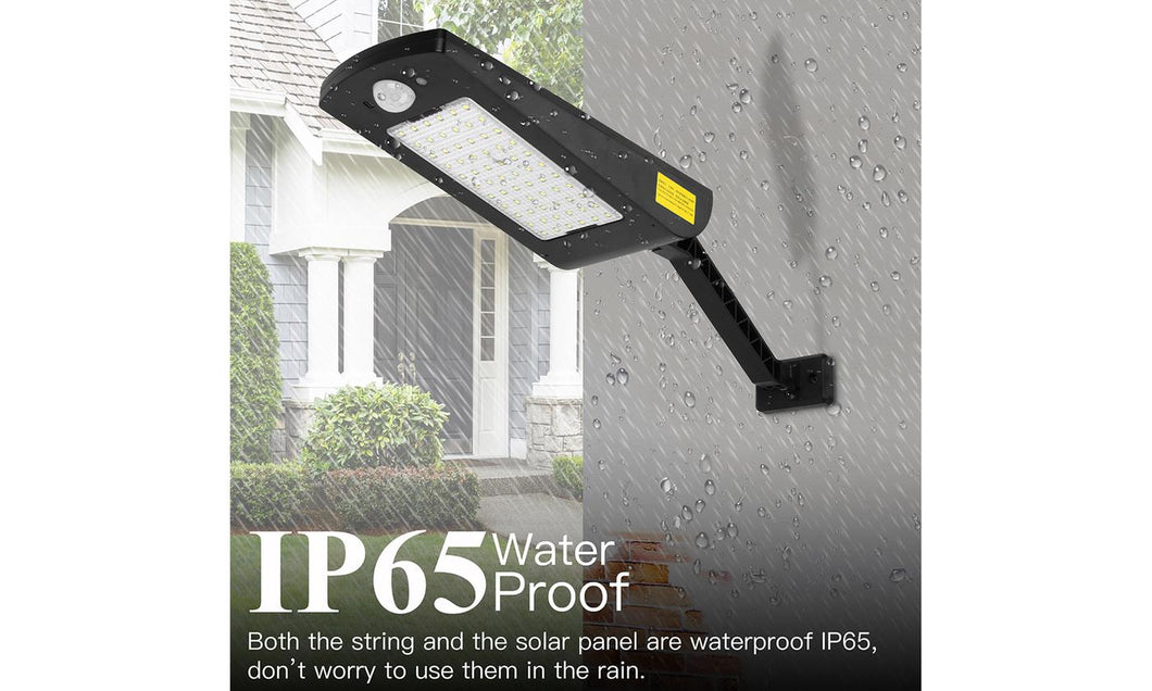 IP65 Waterproof Solar Wall Light 66 Lamp Beads Three Light Modes Remote Control