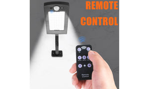 IP65 Waterproof Solar Wall Light 66 Lamp Beads Three Light Modes Remote Control